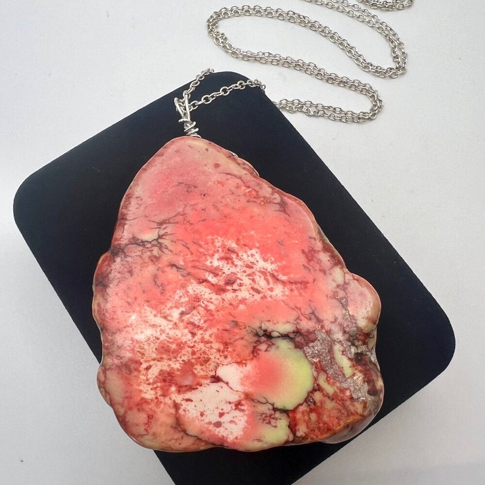Artisan Pink Jasper Pendant Necklace
